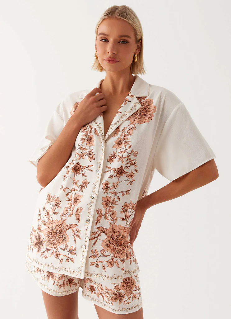 Chemise oversize en lin Dreamy Days - Ivoire