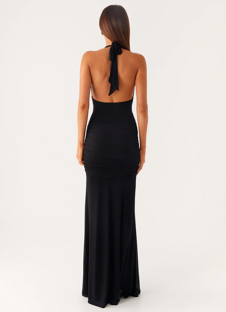 Robe maxi à brides Miyah - Noir