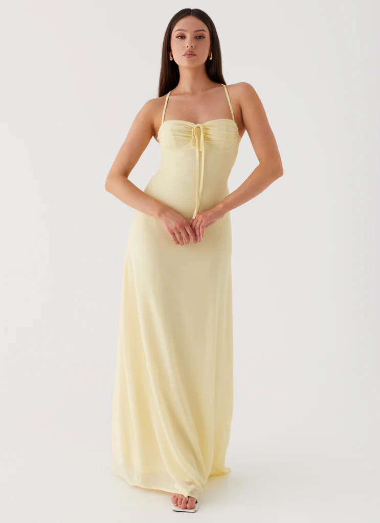 Robe maxi bustier Aveline - Jaune