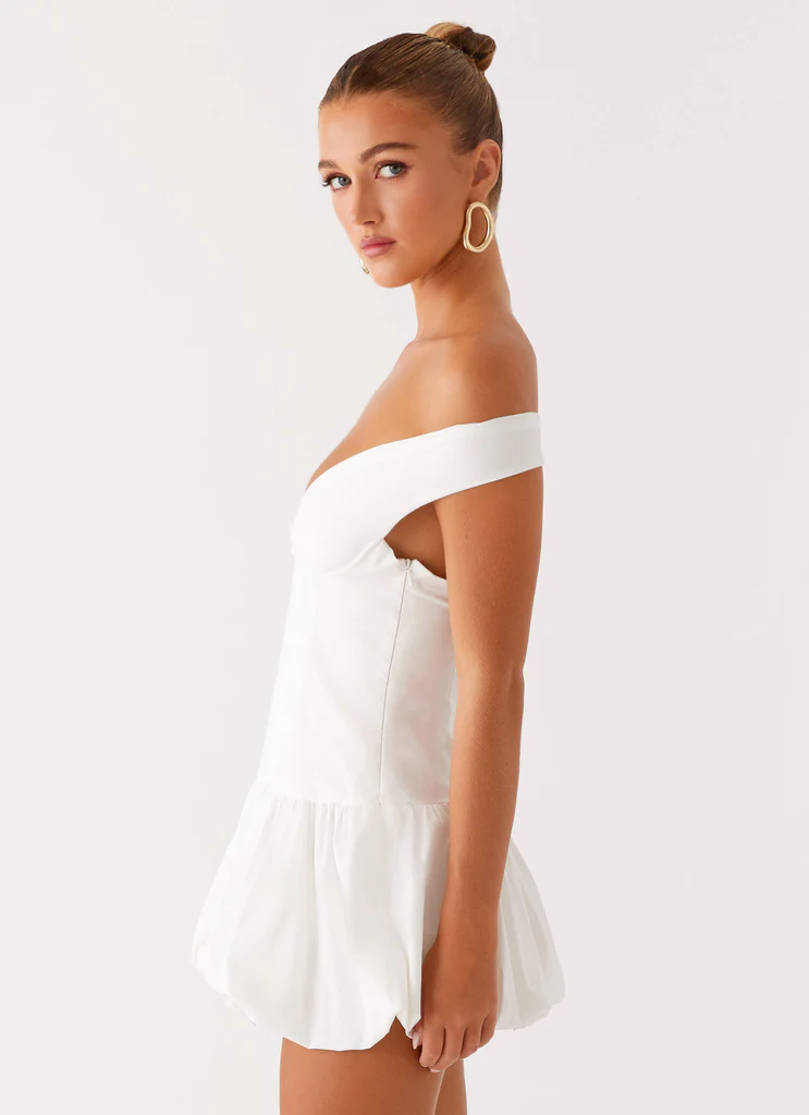 Robe Mini Épaule Découverte Endless Romance - Blanc
