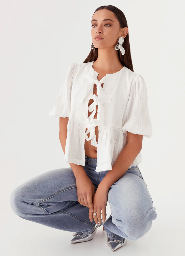 Tie Top Western Wind - Blanc