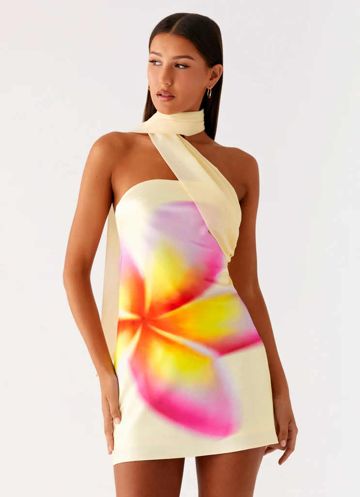 Robe Mini en Satin Isa - Jaune Frangipane