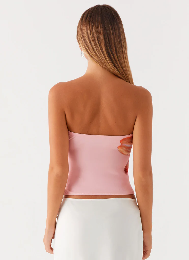 Haut sans bretelles Fall For You - Rose