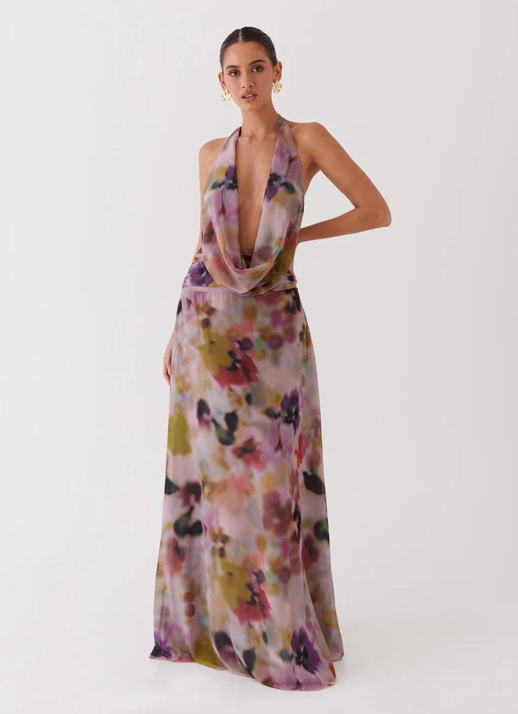 Robe maxi en mousseline Elysia - Mystic Meadow