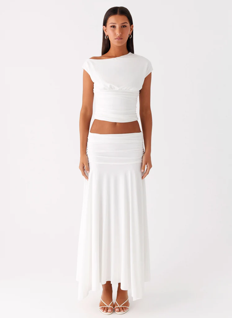 Jupe Maxi Ruchée Liana - Blanc