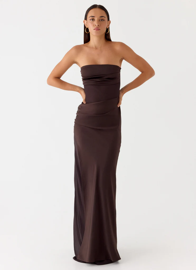 Robe maxi Champagne Skies - Chocolat