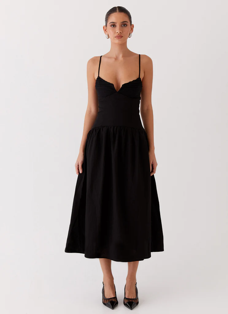 Robe maxi Louvelle en lin - Noir