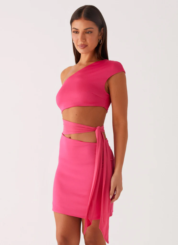 Robe Mini Amara – Rose Fuchsia Robe Mini Amara - Rose Fuchsia