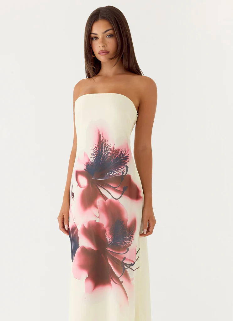 Robe Maxi Sans bretelles Lariettea - Fleurs de Velours