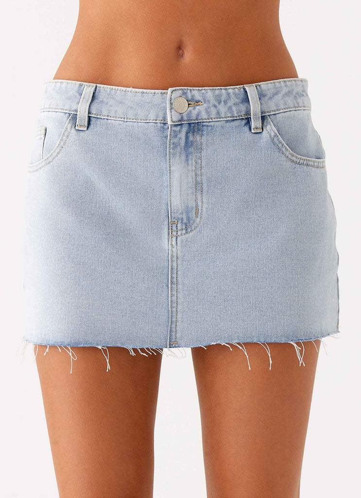 Jupe Mini à taille basse Kamen - Denim clair