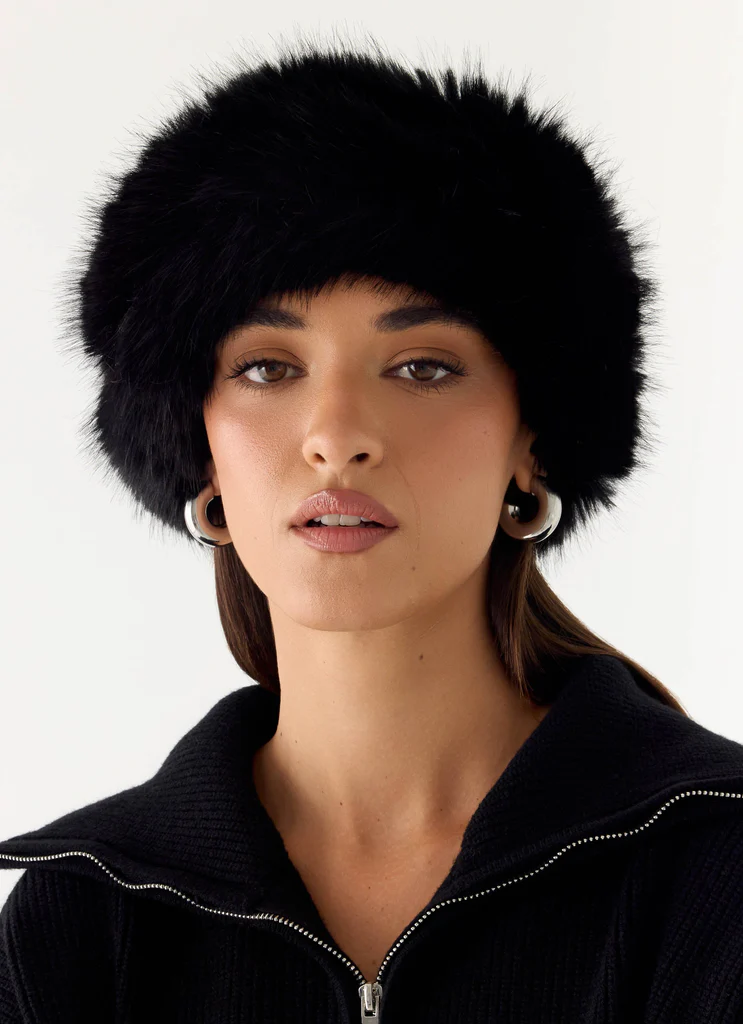 Bandeau en fausse fourrure North Pole - Noir