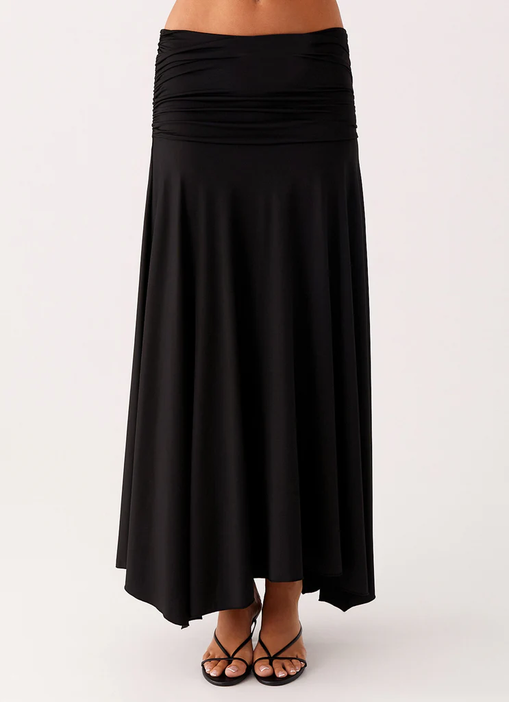 Jupe Maxi Ruchée Liana - Noir