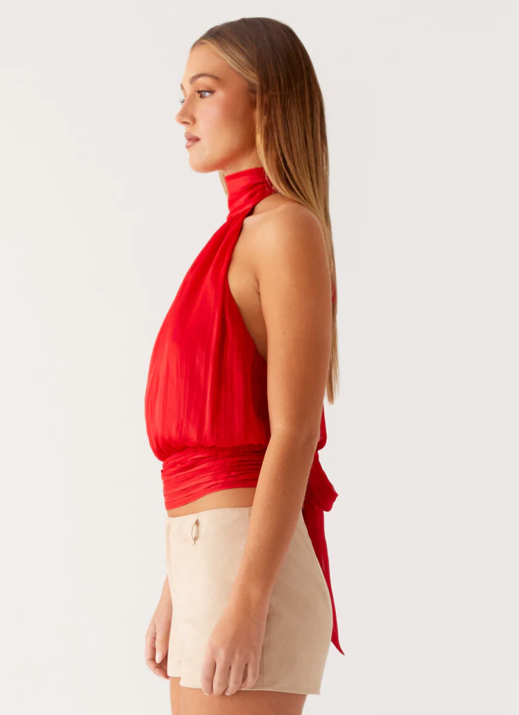 Top en Chiffon Willow - Rouge