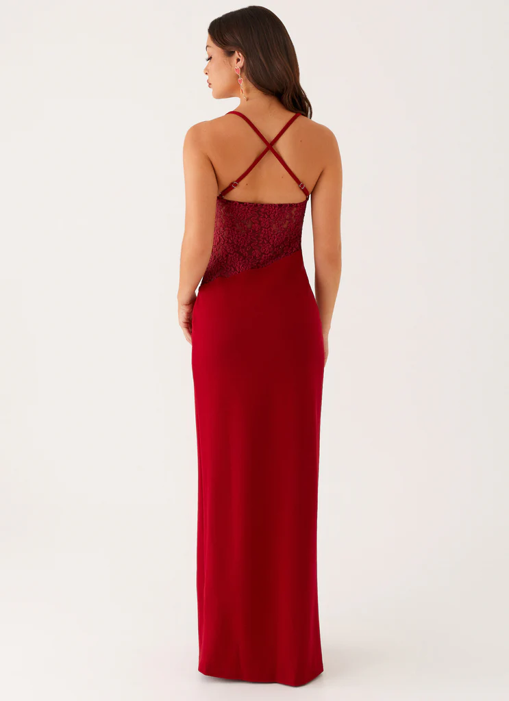 Robe maxi Heartbreaker - Rouge foncé