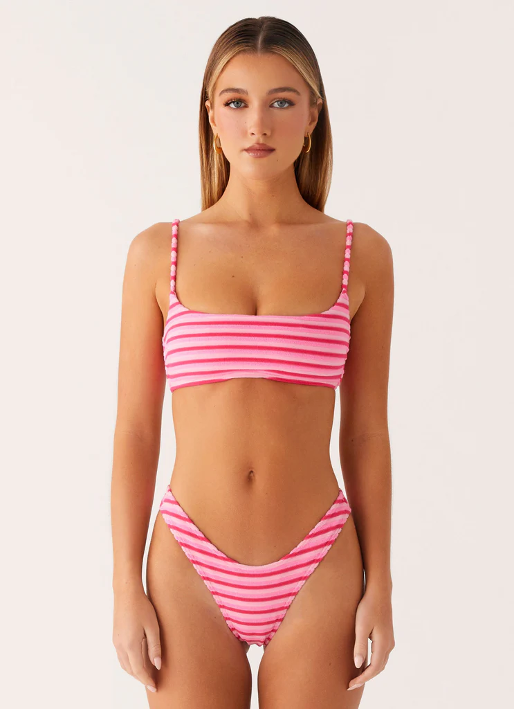 Bas de maillot de bain Mauritius - Rayures roses