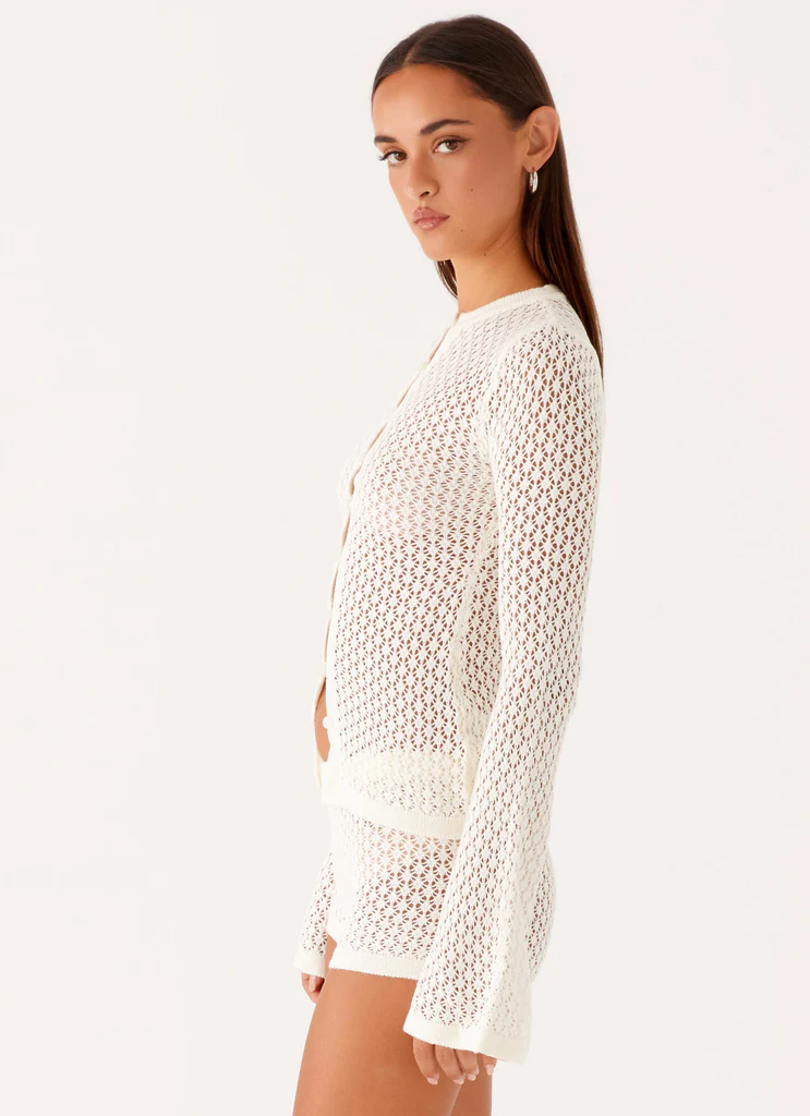 Cardigan Molly en crochet - Ivoire