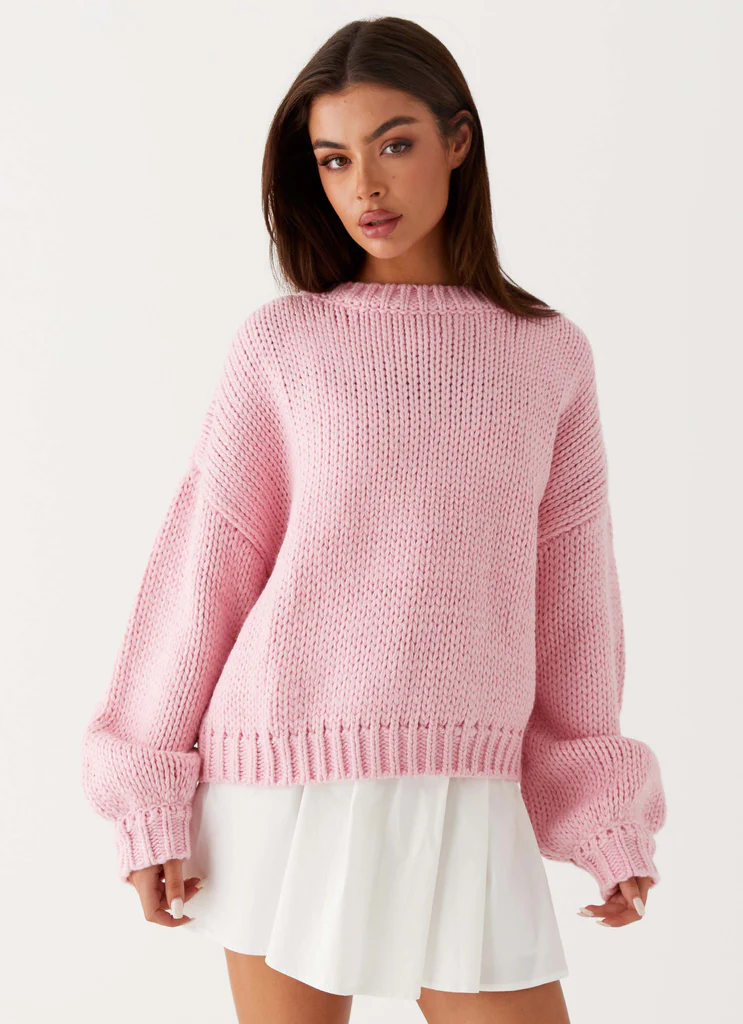 Pull tricot Costella - Rose