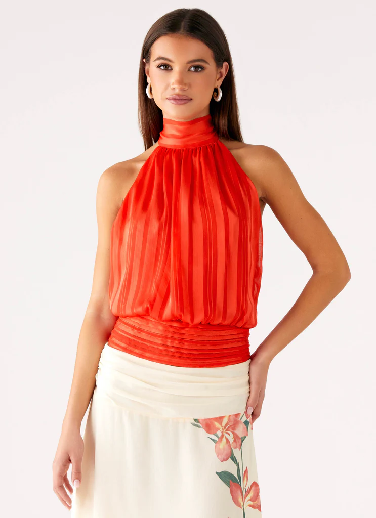 Top en Chiffon Willow - Corail