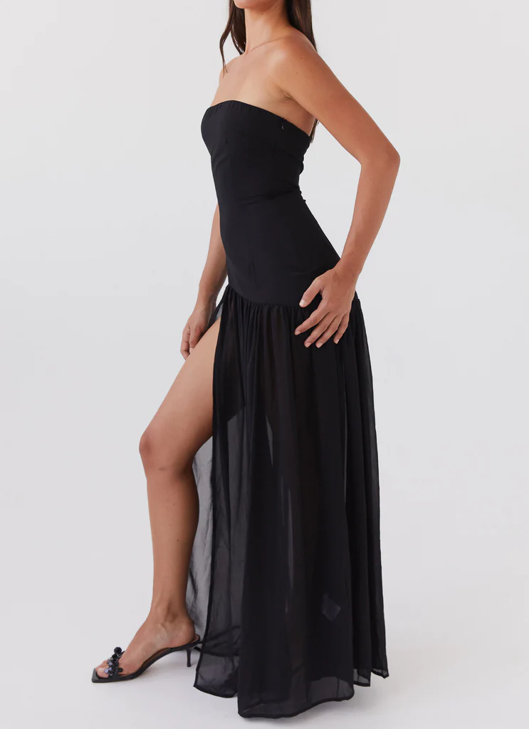 Robe Maxi Sans bretelles Eden - Noir