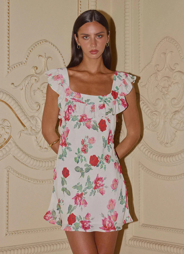 Robe Mini Malina - Fleurs ivoire