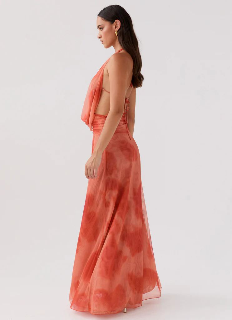 Robe maxi en mousseline Elysia - Fusion ardente