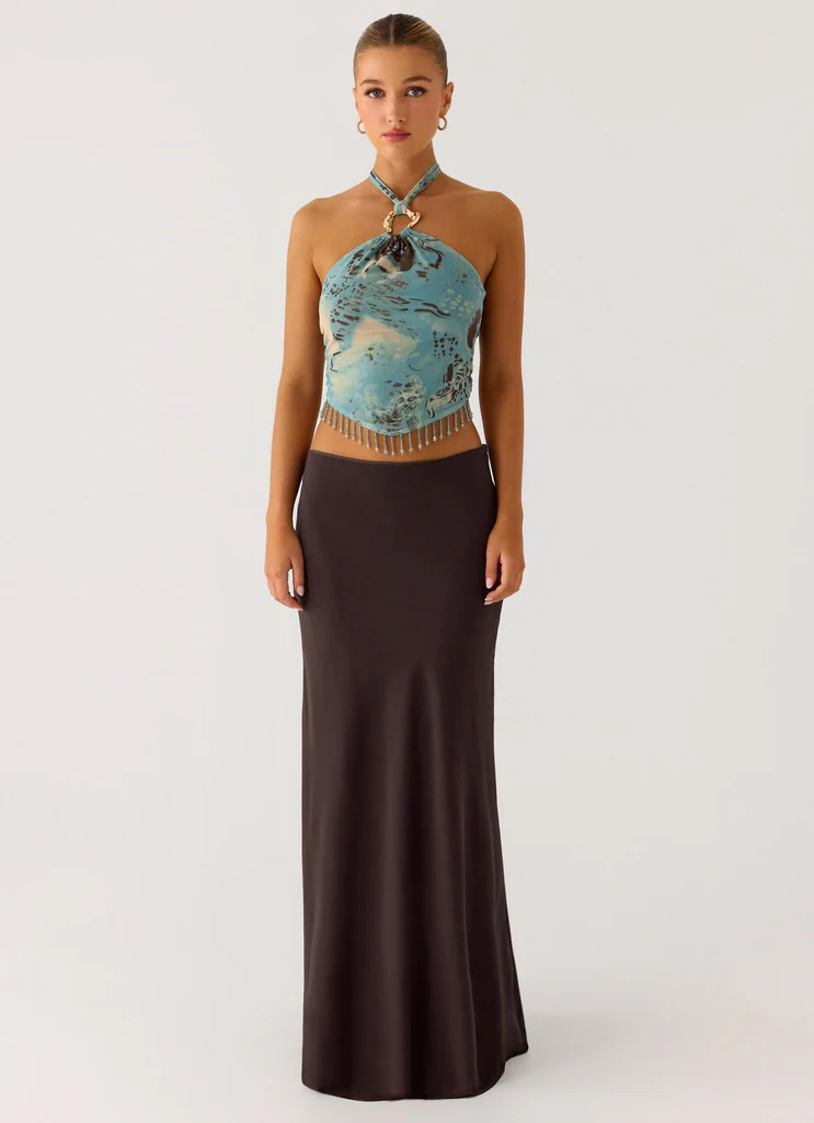Jupe Maxi Chiffon Star Girl - Chocolat Froid