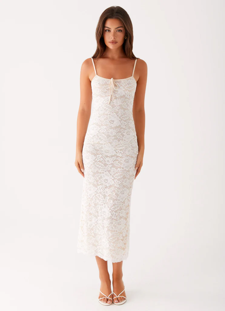 Robe mi-longue en dentelle Postcards – Ivoire Robe mi-longue en dentelle Postcards - Ivoire