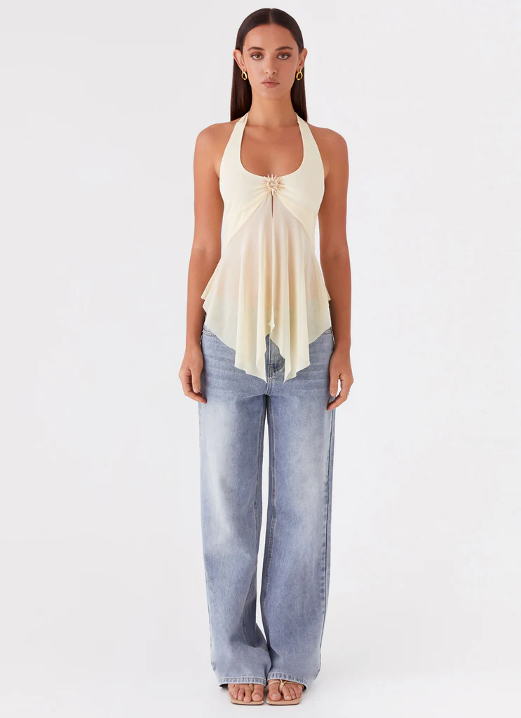 Top en maille Sunbeam – Jaune Top en maille Sunbeam - Jaune