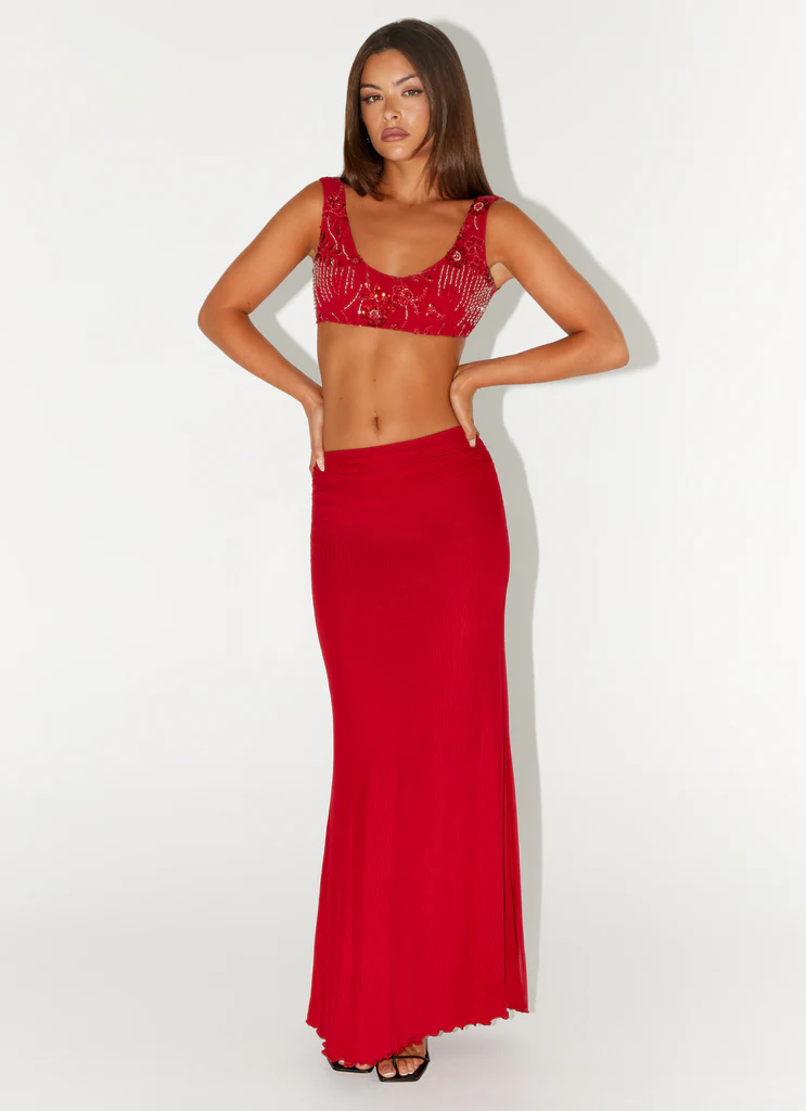 Mercer Sequin Bralette – Rouge Mercer Sequin Bralette - Rouge