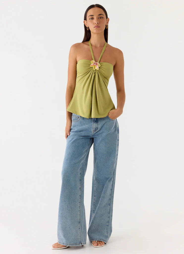 Jean Denim Aesha à taille basse - Denim clair