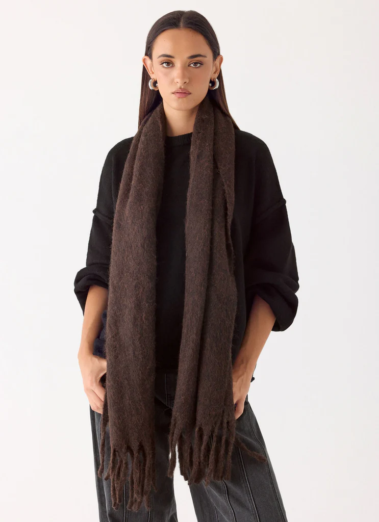 Écharpe tricot Keep Me Warm - Chocolat