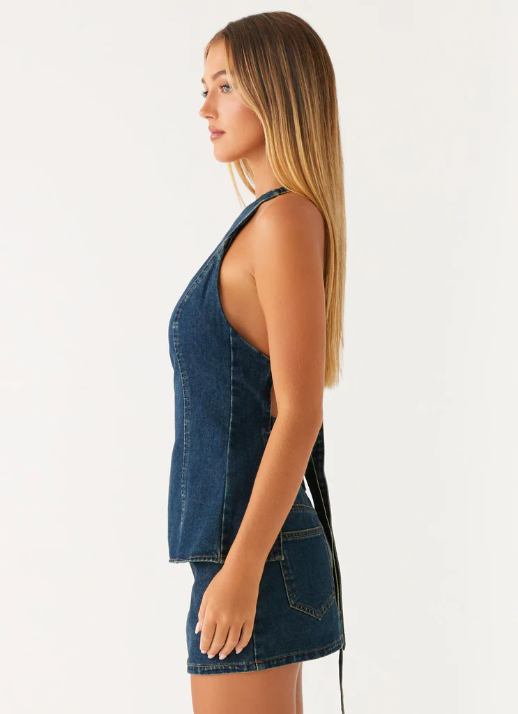 Maysa Denim Top - Denim lavé
