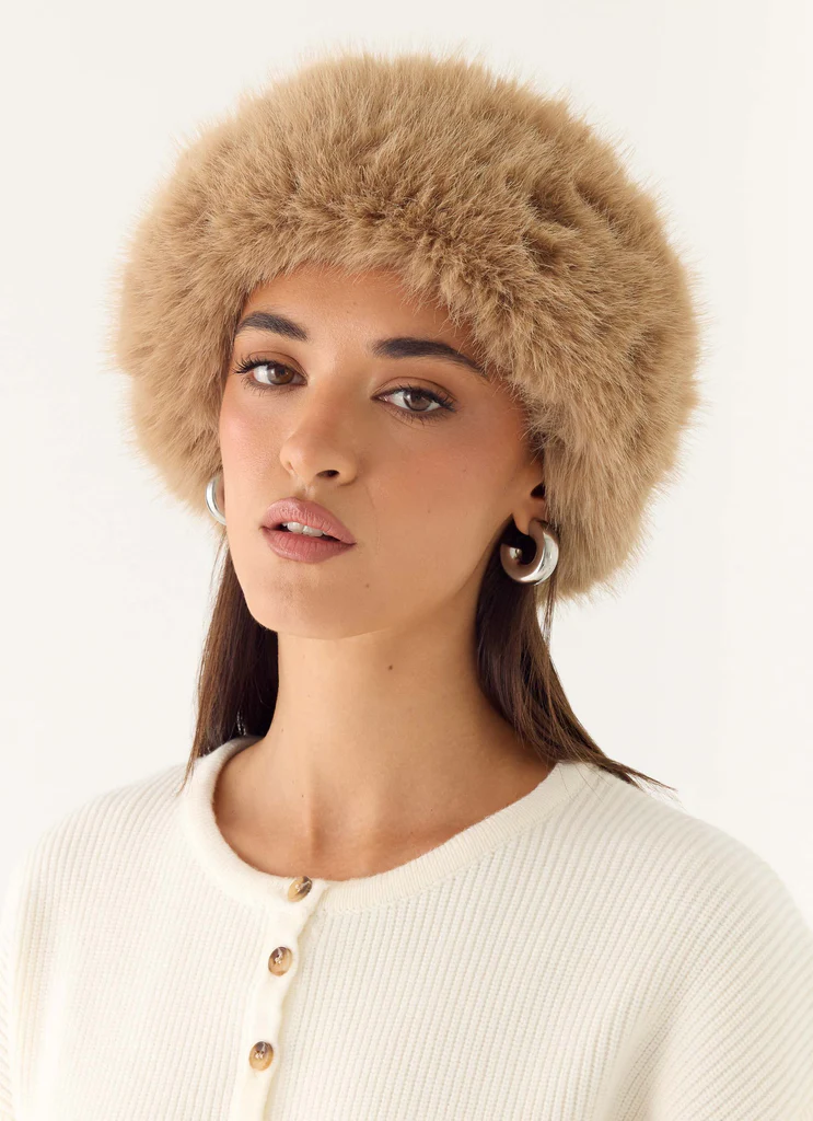 Bandeau en fausse fourrure North Pole - Crème