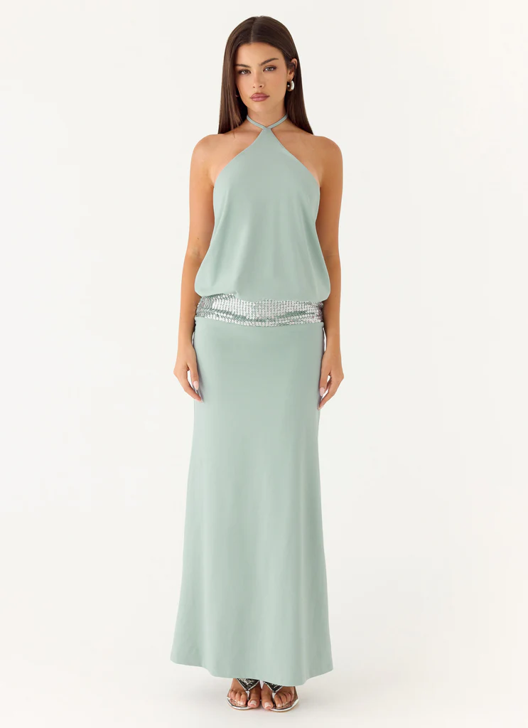 Robe Maxi à bretelles Marcie – Menthe Robe Maxi à bretelles Marcie - Menthe