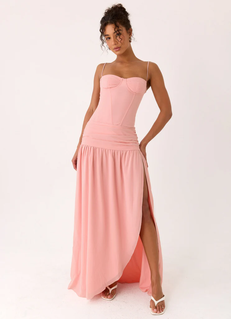 Robe Maxi Bustier Clemence - Corail