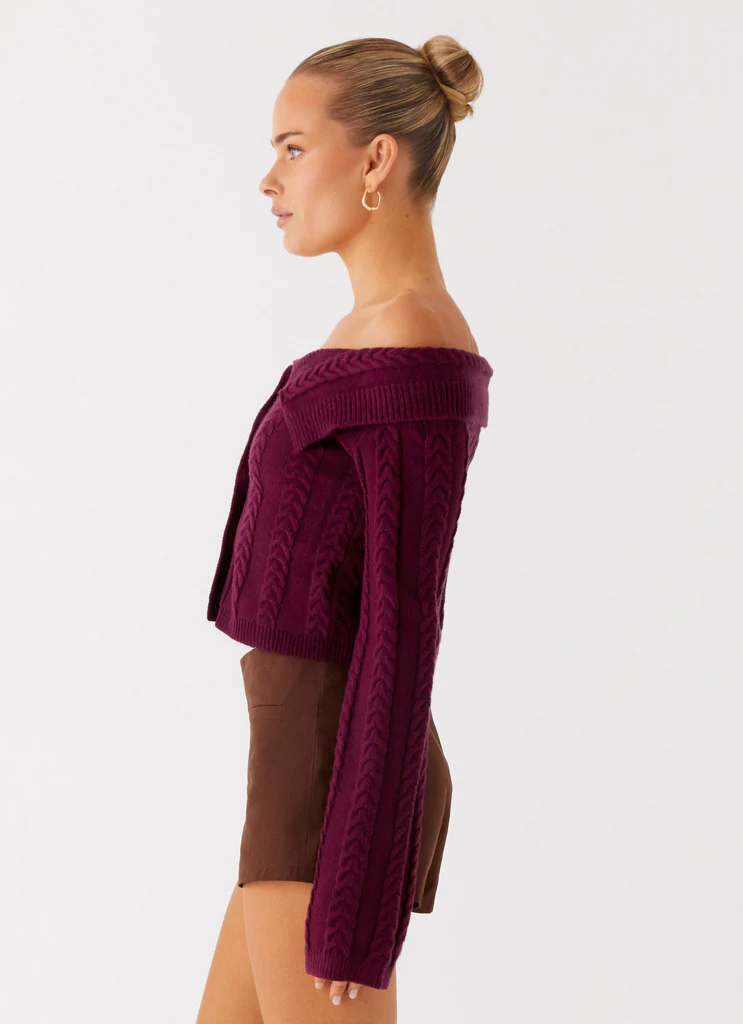 All Hours Cable Knit - Prune