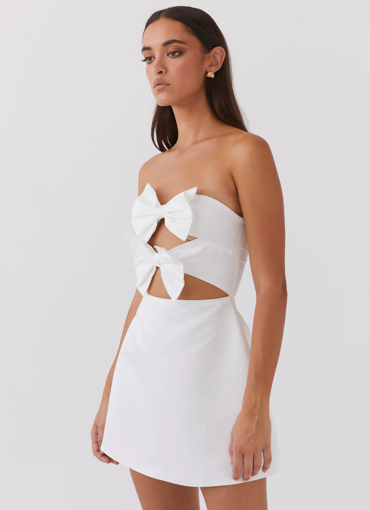 Robe Mini Bow Girl Crush – Blanc Robe Mini Bow Girl Crush - Blanc
