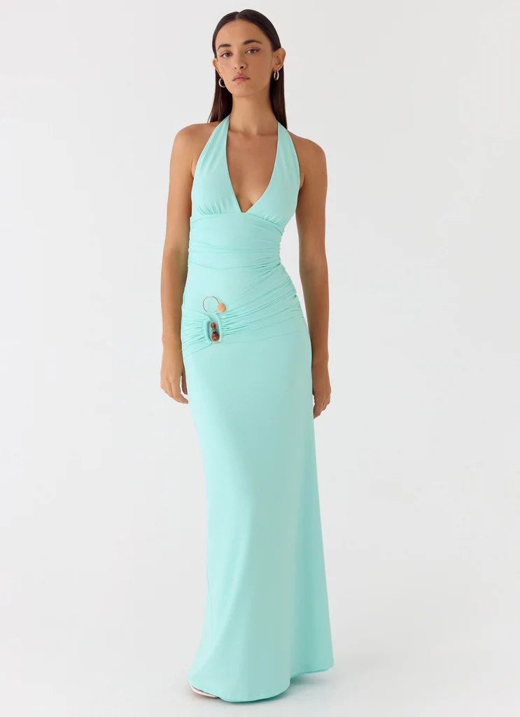 Robe maxi à bretelles Rhia - Menthe