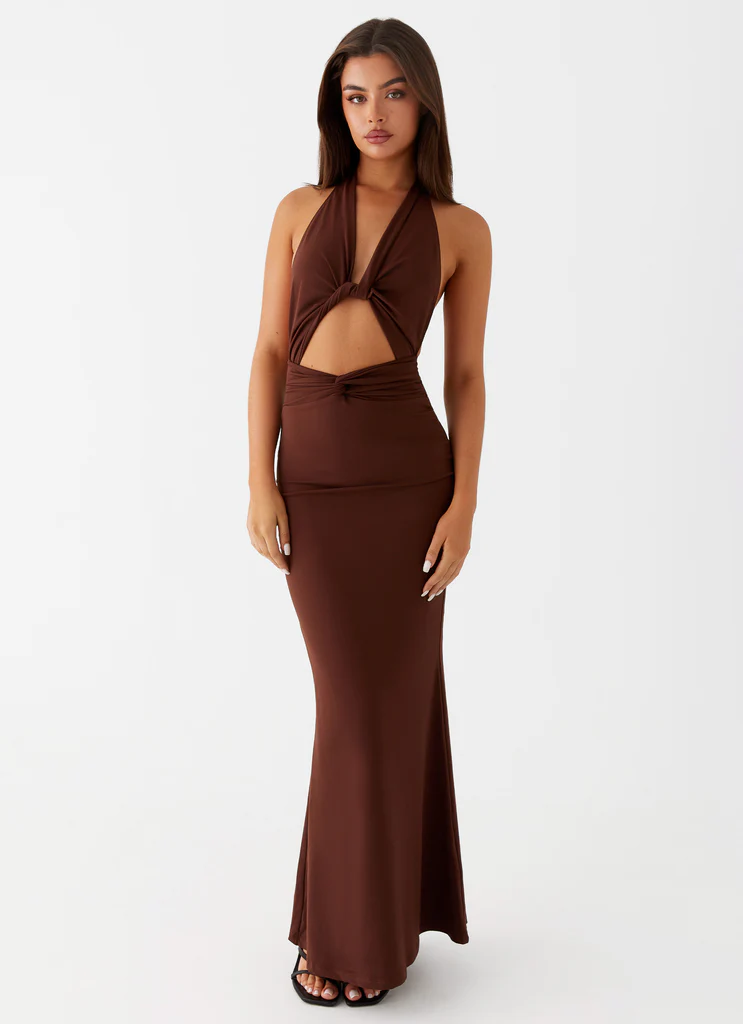 Robe Maxi Carolina Twist - Chocolat