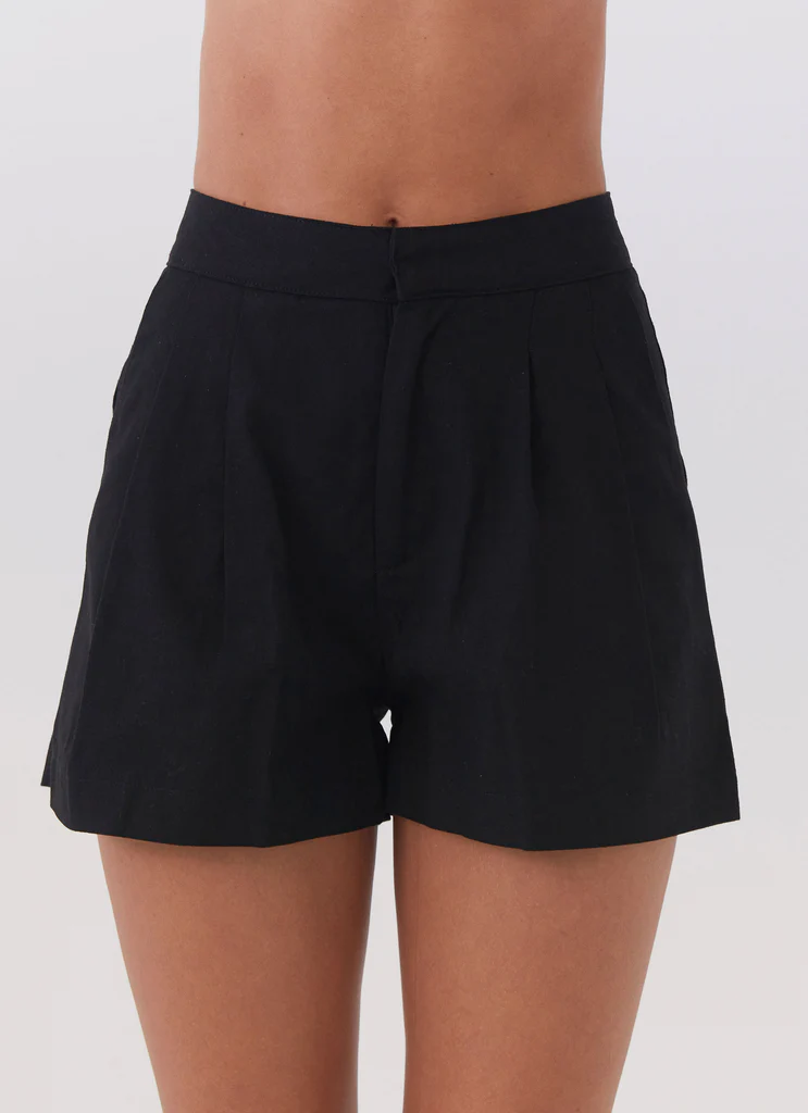 Shorts en lin Born For Bordeaux - Noir