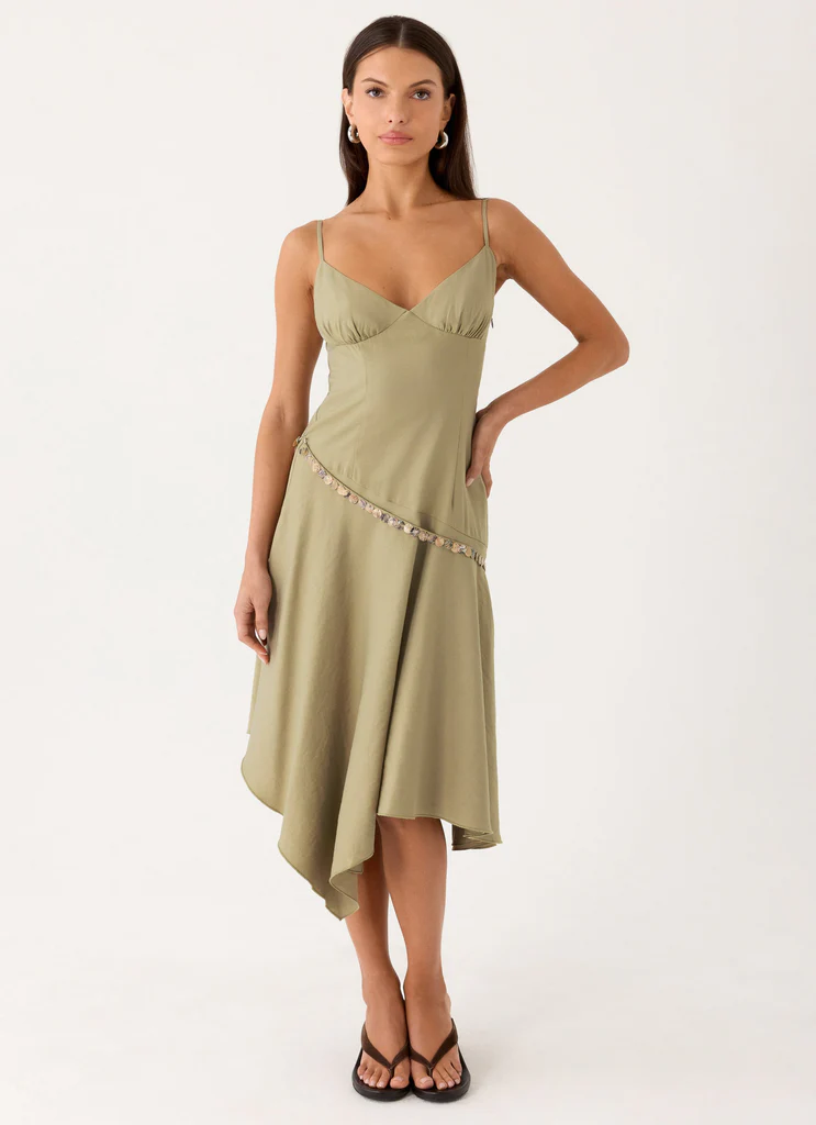 Robe Midi Lazure - Olive Pâle