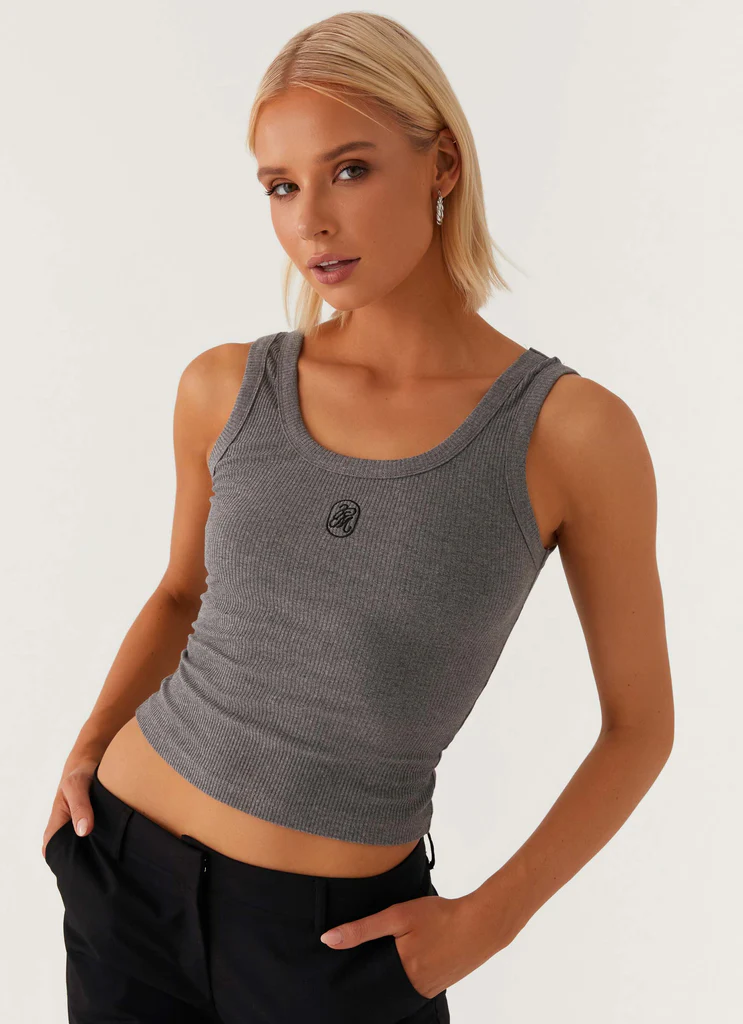 T-shirt Signature - Gris foncé marle