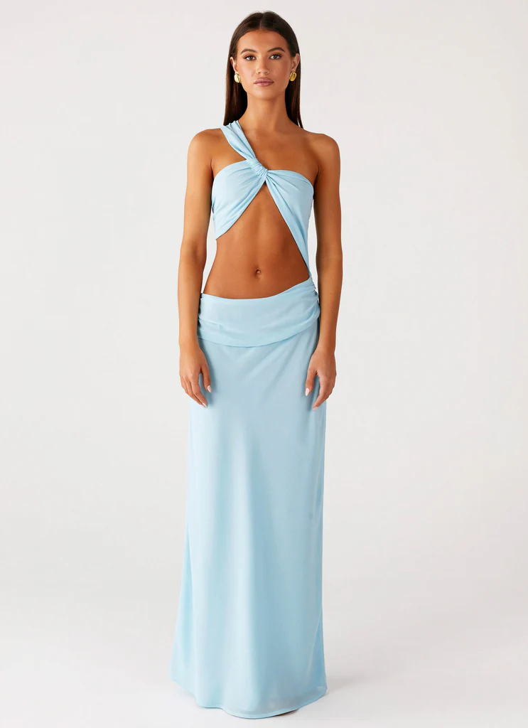 Robe maxi à épaule unique Cindelle - Turquoise
