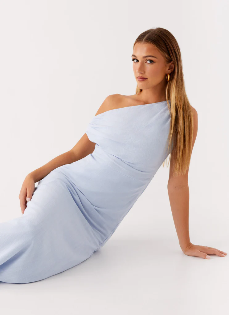 Robe maxi en lin Lady Love - Bleu