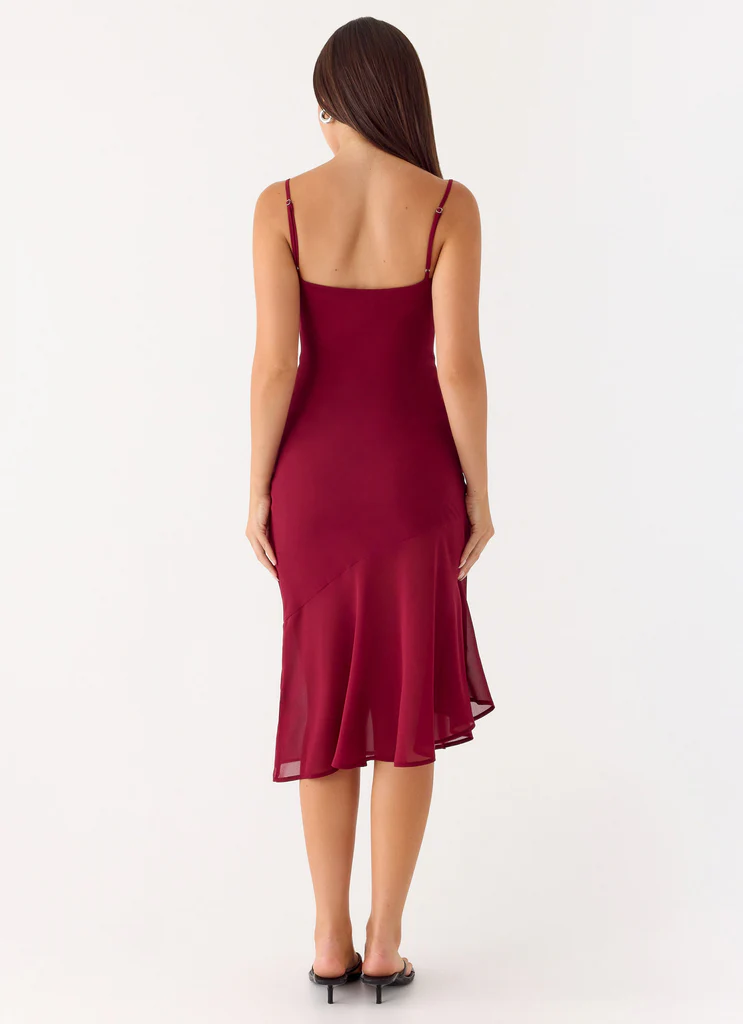 Robe Midi Anne - Rouge Profond