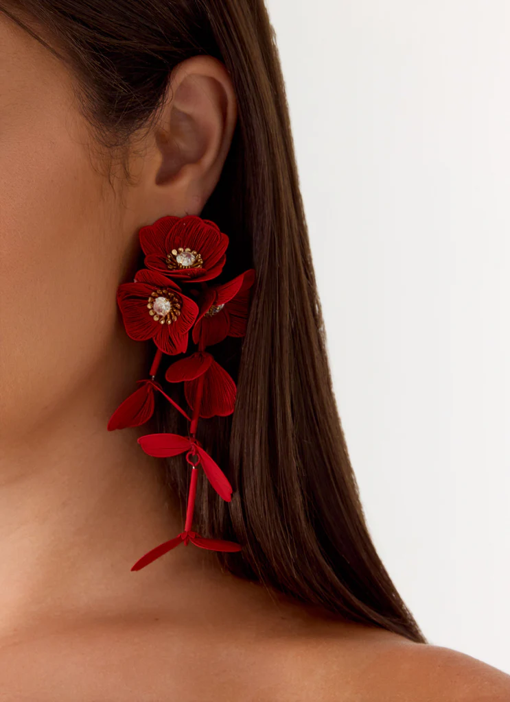 Boucles d'oreilles Venetta - Rouge