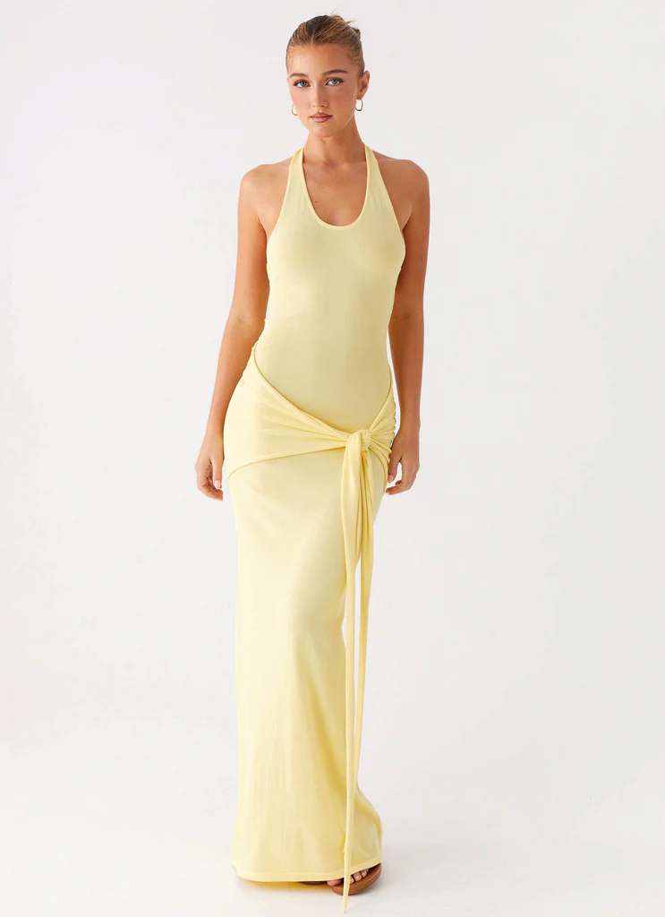 Robe maxi tricot Pina Colada - Jaune