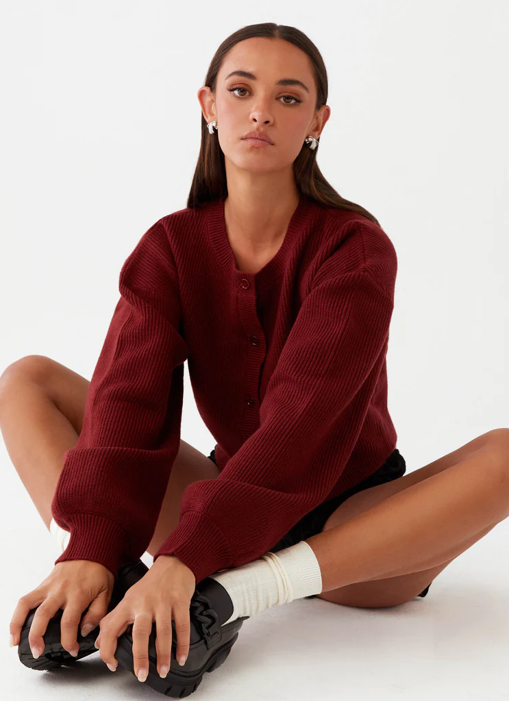 Cardigan Daphne en maille - Marron