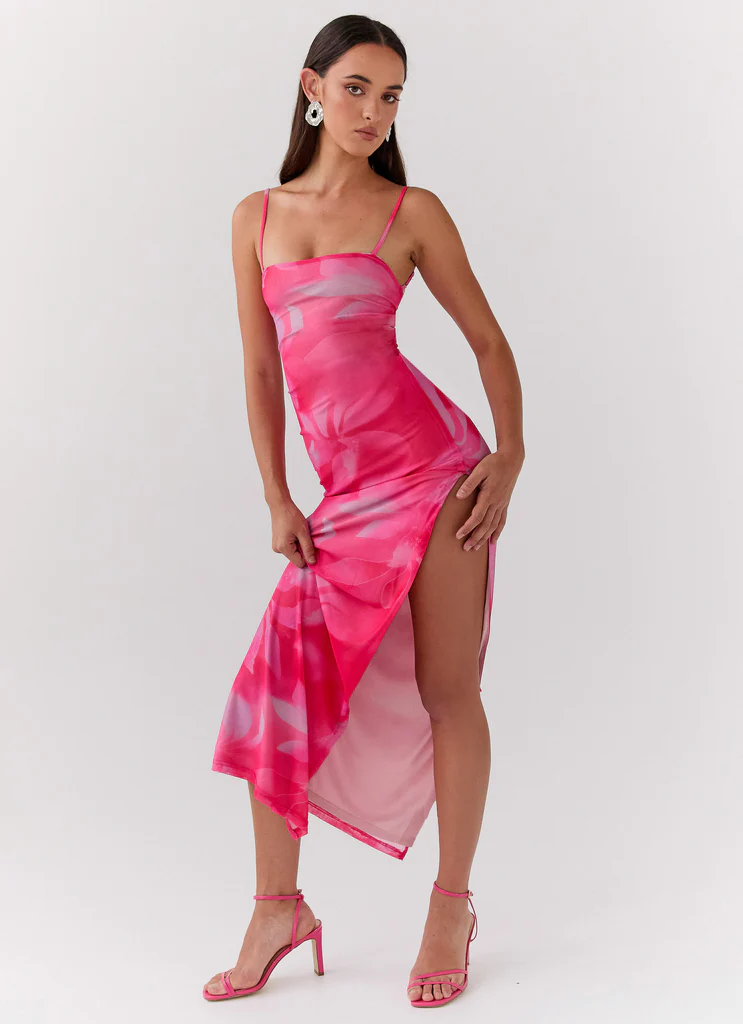 Robe maxi Life In Pink - Bloom abstrait