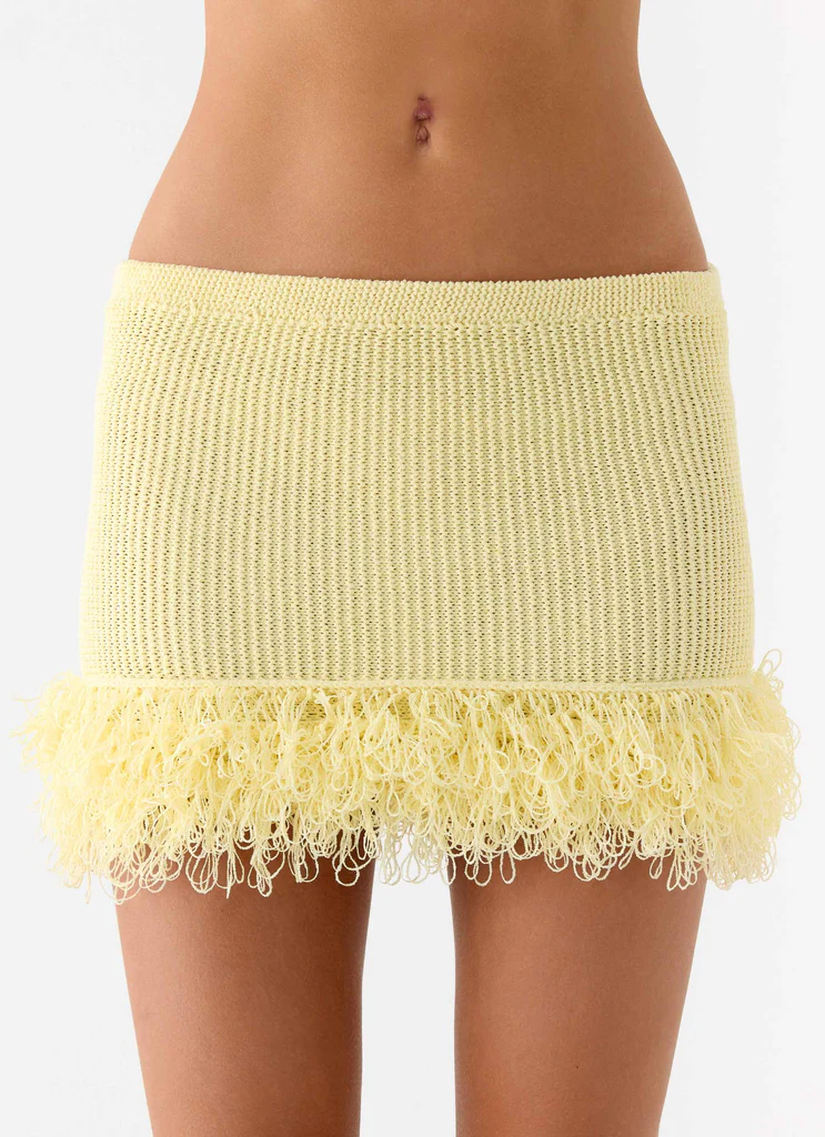 Mini-jupe tricot Elyssa – Citron Mini-jupe tricot Elyssa - Citron